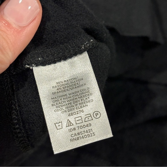 Loft Outlet NWT Lounge Black Fleece Lined Soft Warm Twist back Size Small - Picture 6 of 12